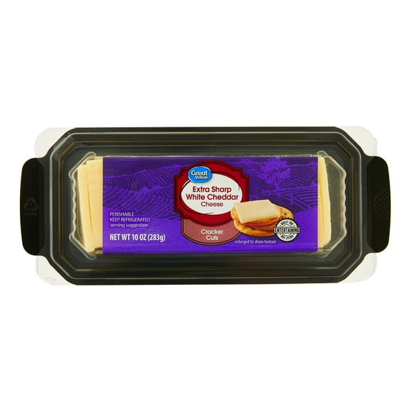 Great Value Cracker Cuts Extra Sharp White Cheddar Cheese, 10 oz, 30 Count