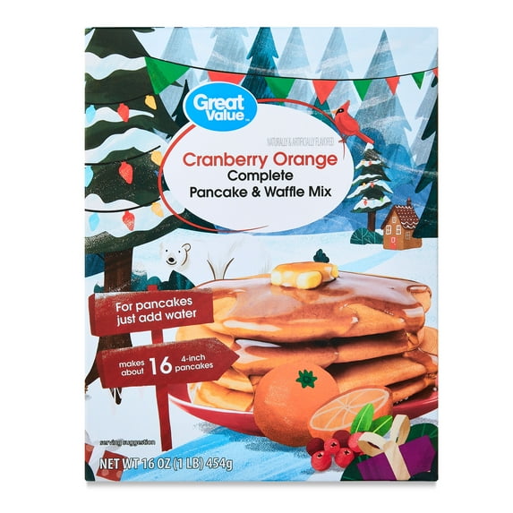 Great Value Cranberry Orange Complete Pancake & Waffle Mix, 16 oz