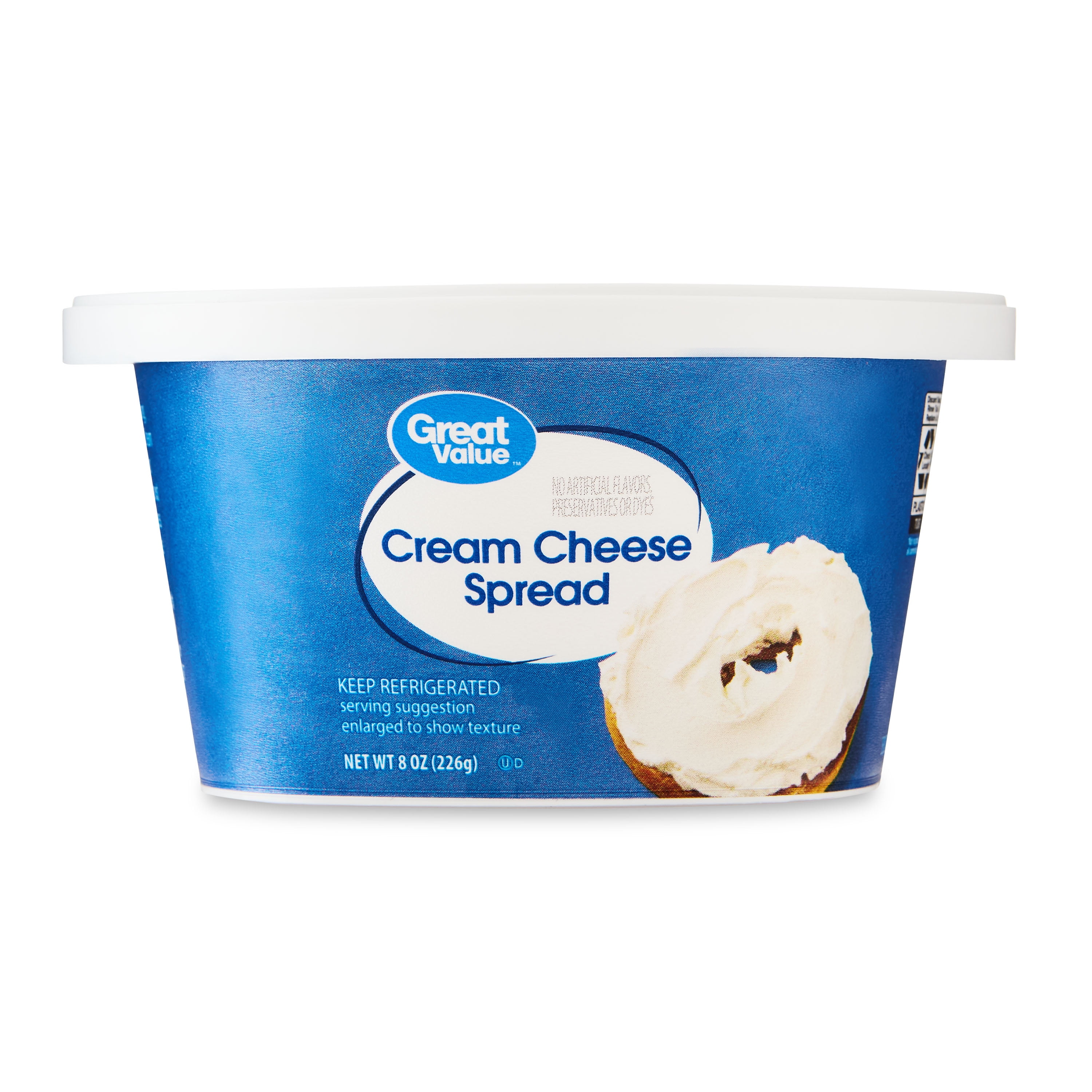 Great Value Cream Cheese Spread, 8 oz Tub, Refrigerated, Kosher