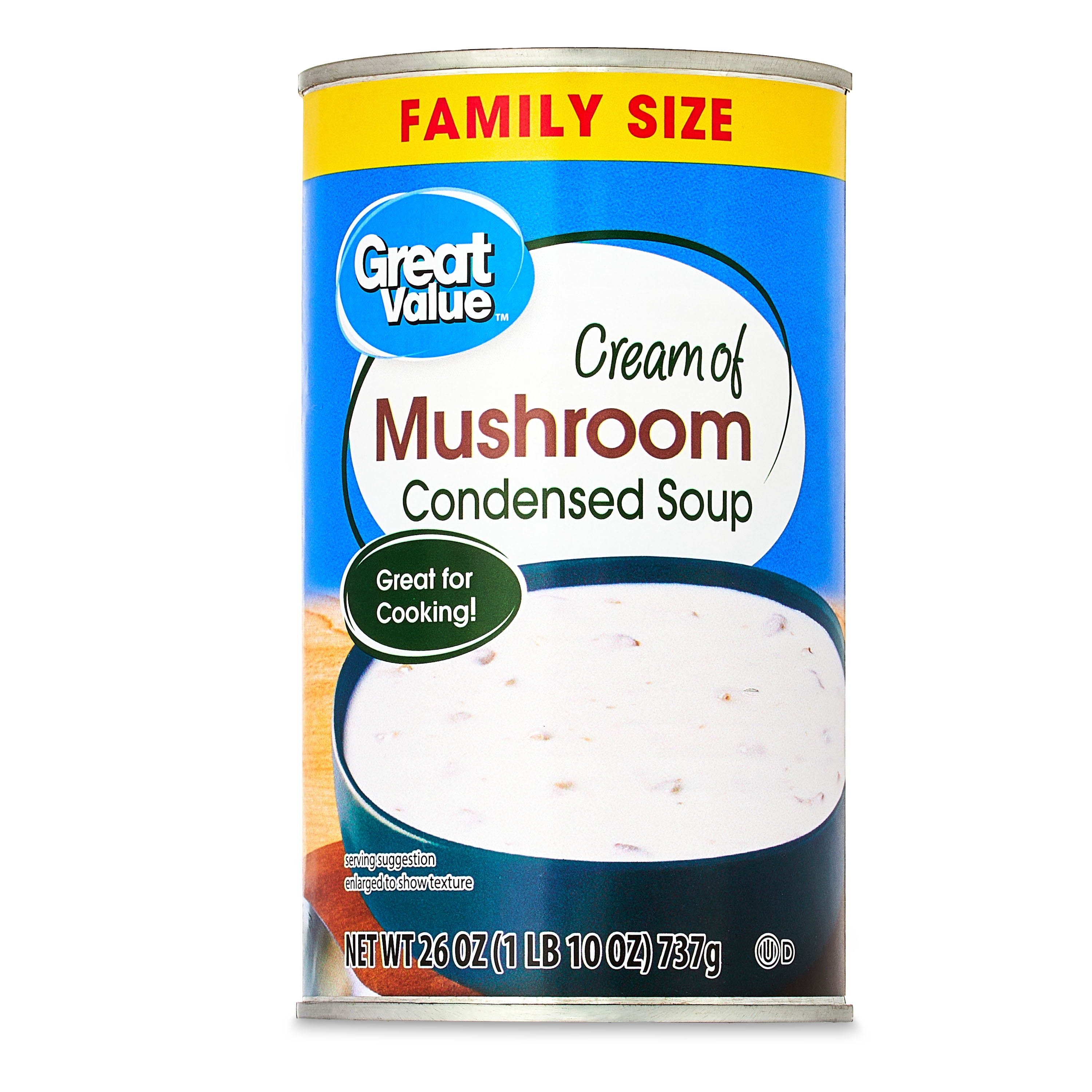 Great Value Cream of Mushroom Condensed Soup Family Size, 26 oz