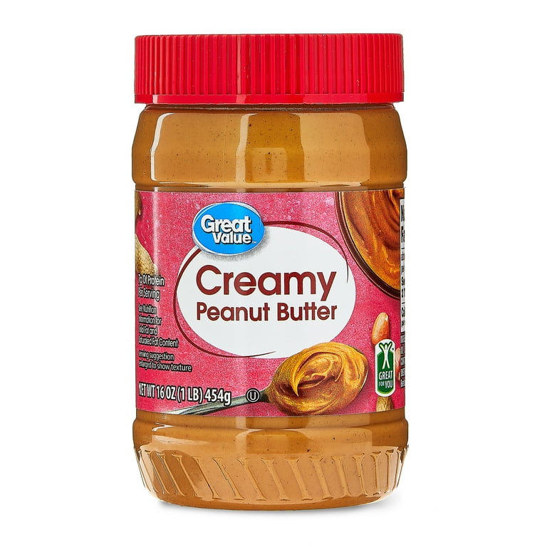 Great Value Creamy Peanut Butter, 18 oz Jar 