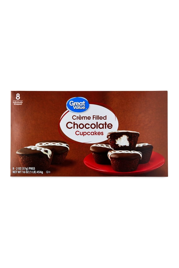 Creme Filled Chocolate Cupcakes, 16 oz, 8 Count