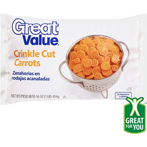 Great Value Crinkle Cut Carrots, 16 oz (Frozen)