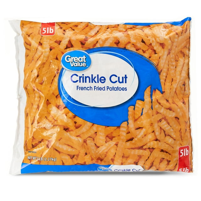 Great Value Crinkle Cut French Fried Potatoes, 80 oz Bag (Frozen)