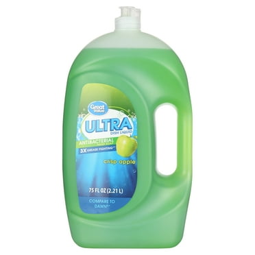Great Value Crisp Apple Antibacterial Hand Soap Ultra Dish Liquid , 75 fl oz