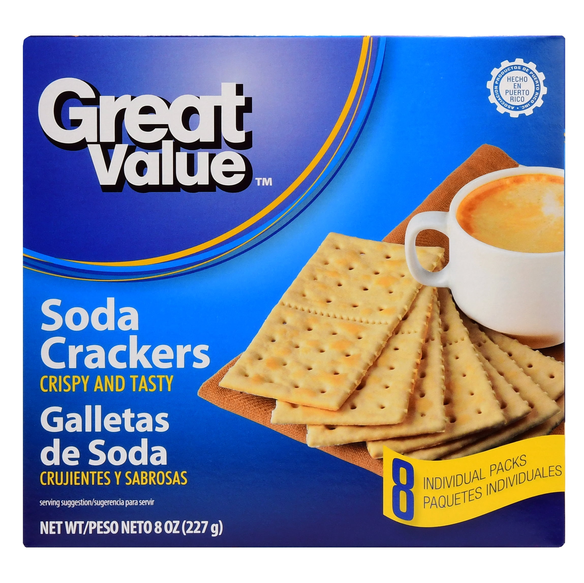 Great Value Crispy and Tasty Soda Crackers 8oz, Box