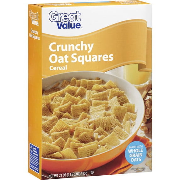 Great Value Crunchy Oat Squares Cereal, 21 oz