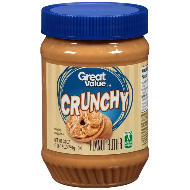 Great Value Crunchy Peanut Butter, 28 Ounces
