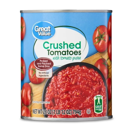 Great Value Crushed Tomatoes with Tomato Puree, 28 oz