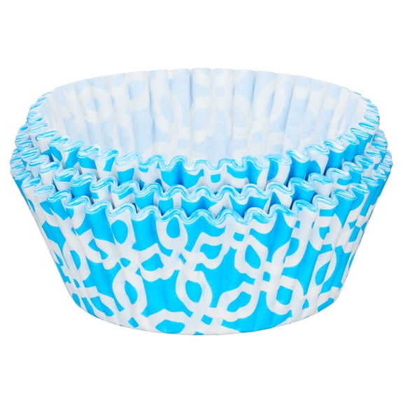 Great Value Cupcake Liners, Blue & White Polka Dots, 75 Count