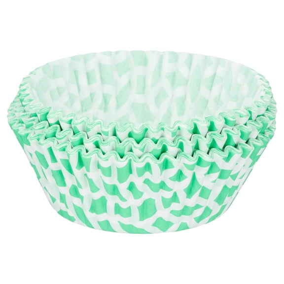 Great Value Cupcake Liners, Green & White, 75 Count