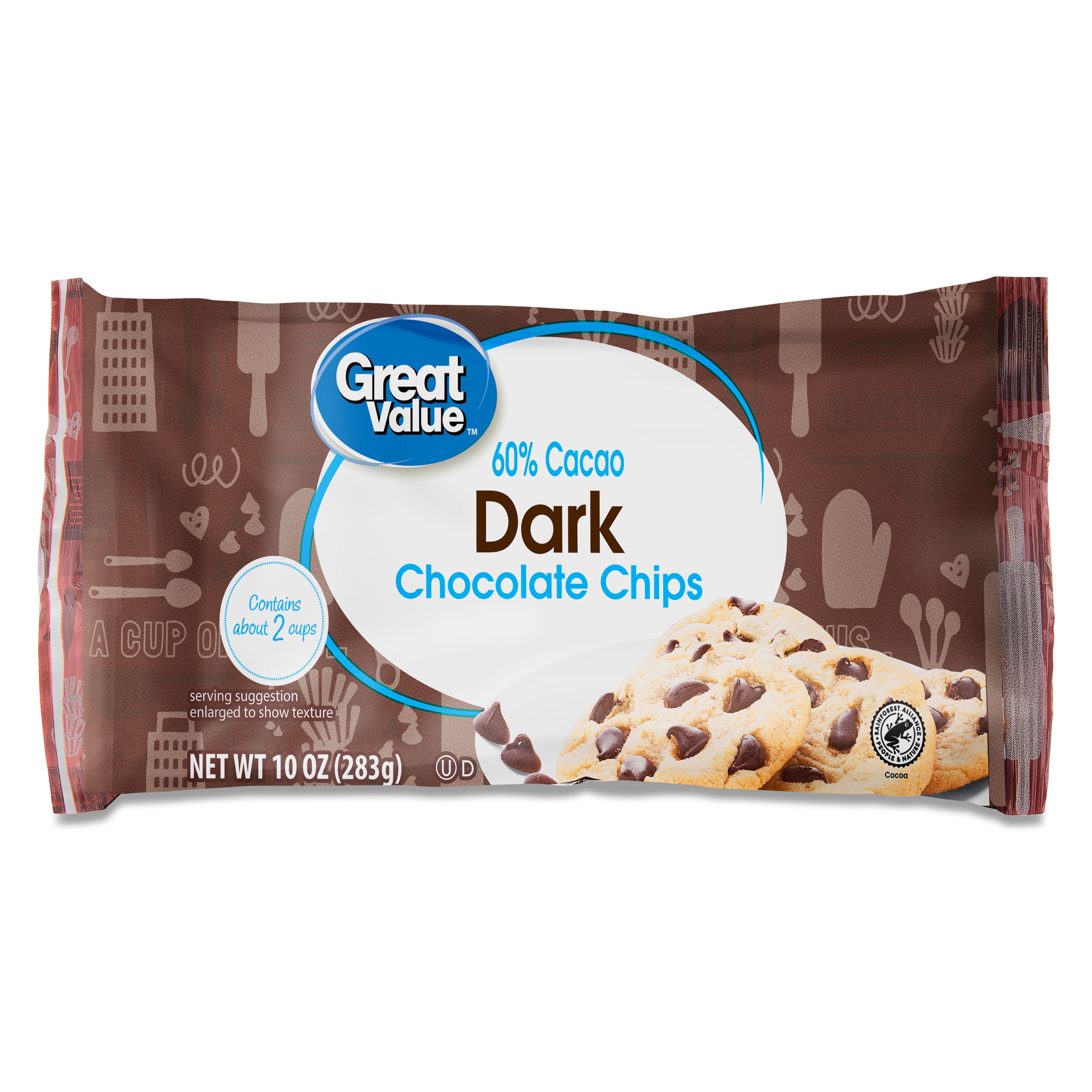 Great Value Dark Chocolate Baking Chips, 10 oz Bag