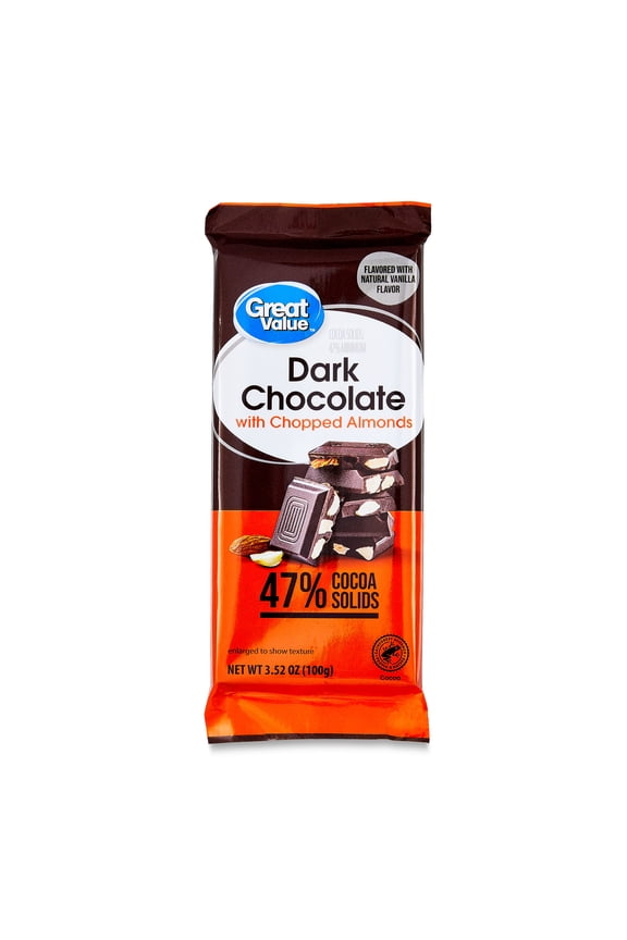 Dark Chocolate with Chopped Almond Bar, 3.52 oz