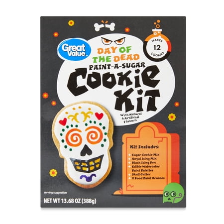 Great Value Day of The Dead Paint-a-Sugar Cookie Kit, 13.68 oz