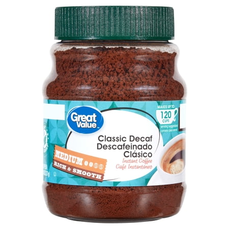 Great Value Decaf Classic Medium Roast Instant Coffee, 8 Oz