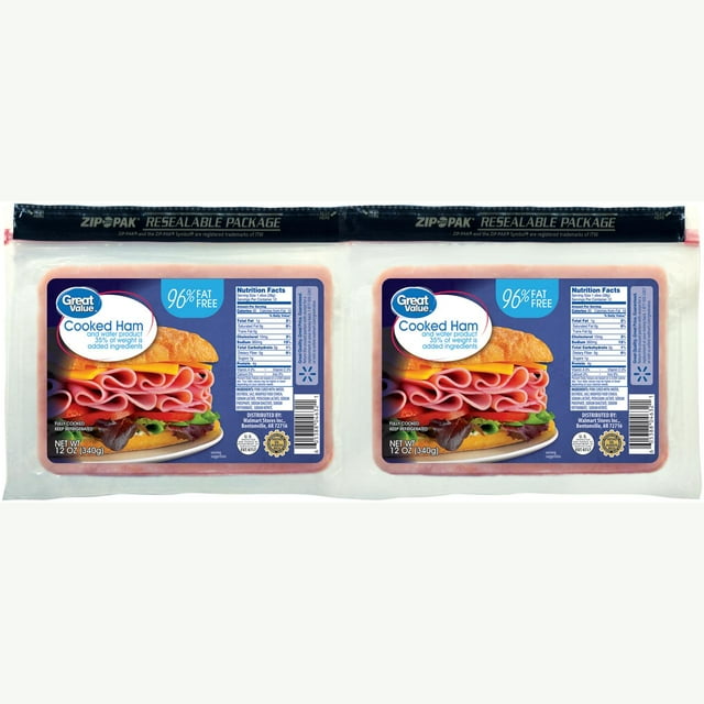 Great Value Deli Sliced Cooked Ham, 24 oz.