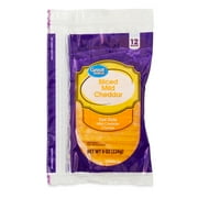 Great Value Mild Cheddar Deli Style Sliced Cheese, 8 oz Package, 12 Slices