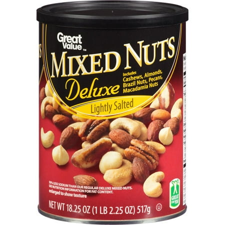 Great Value Deluxe Lightly Salted Mixed Nuts, 18.25 oz