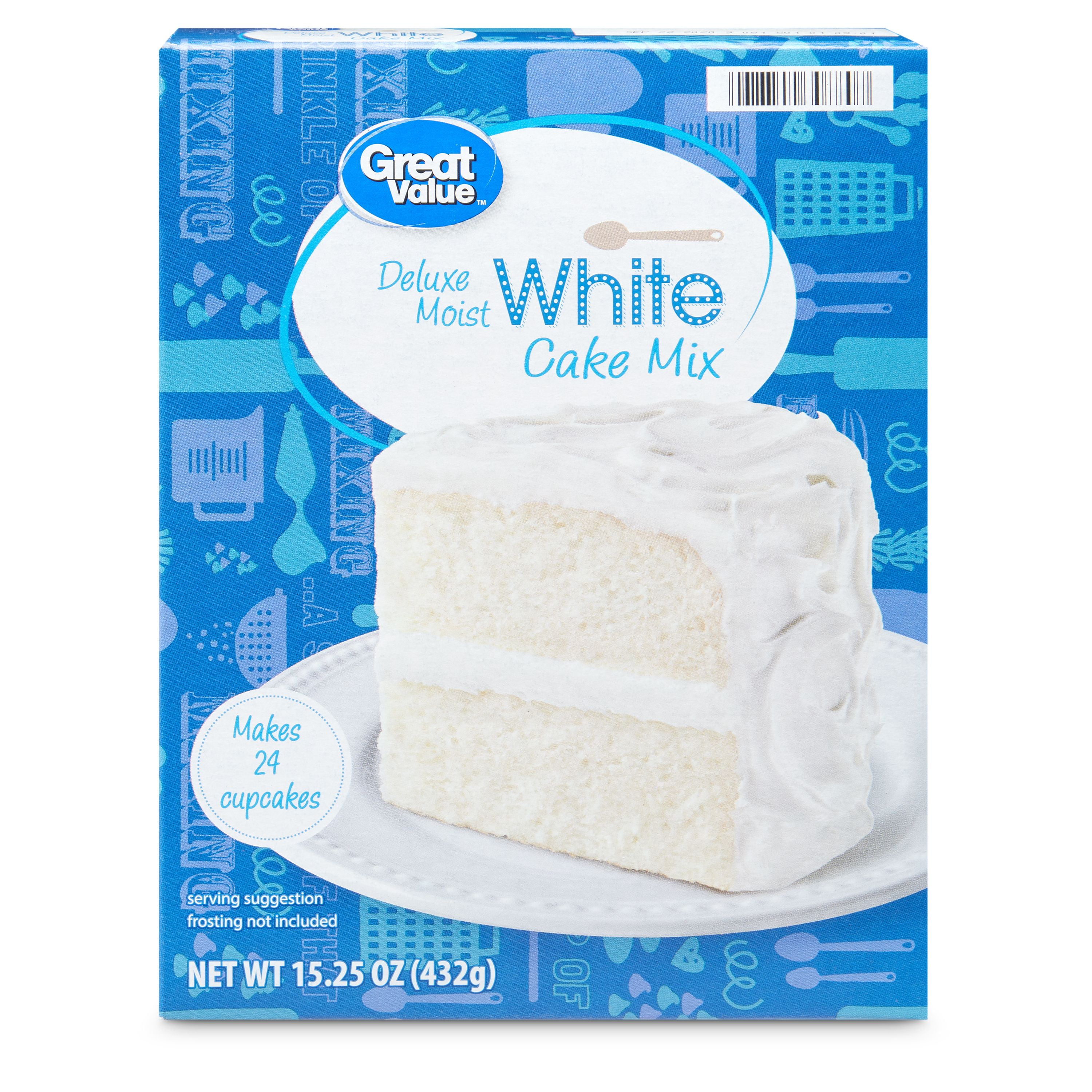 Great Value Deluxe Moist White Cake Mix, 15.25 oz Box