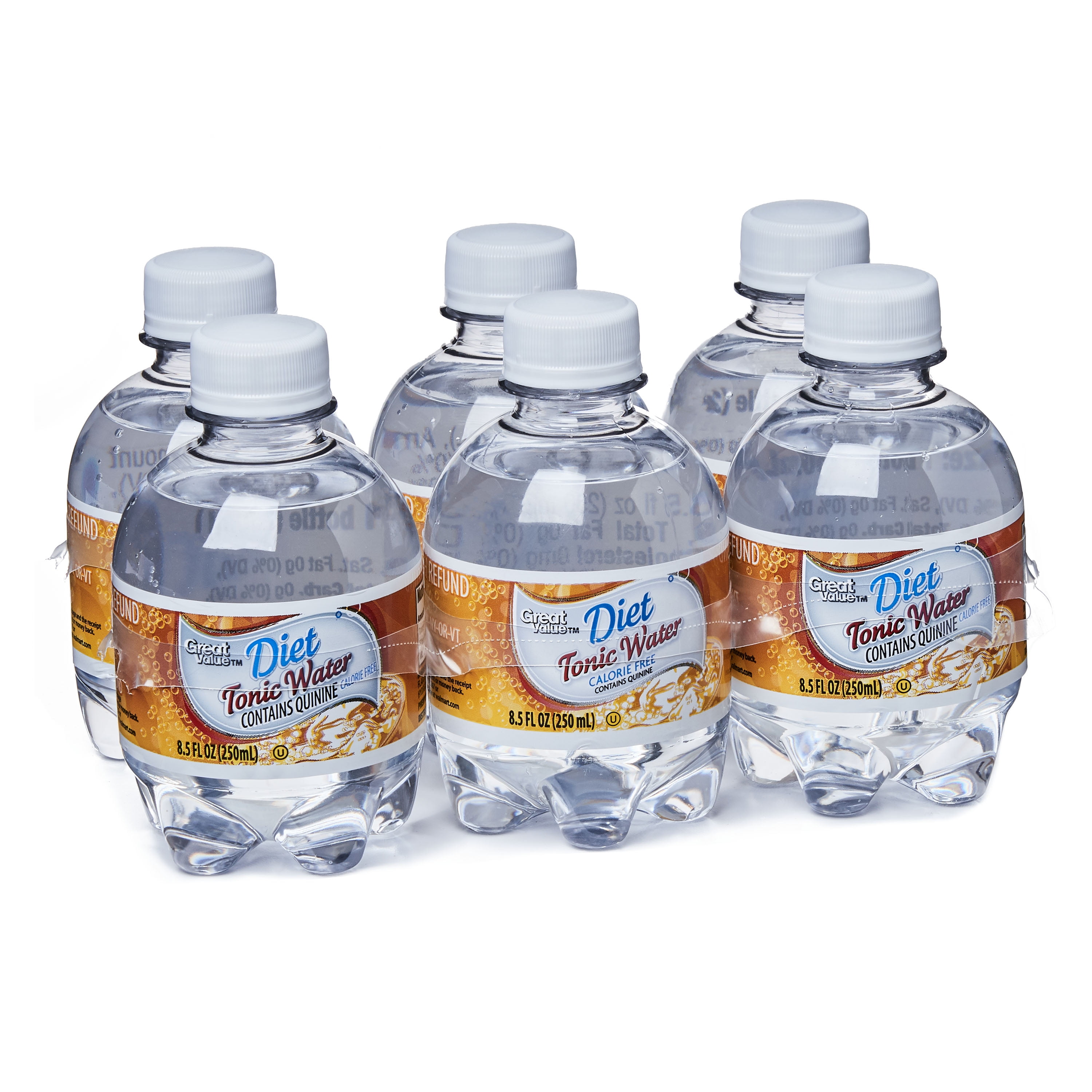 Great Value Diet Tonic Water, 8.5 fl oz, 6 Count