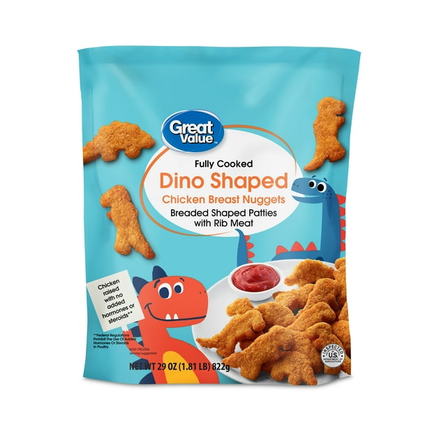 Great Value Dino Shaped Chicken Breast Nuggets, 29 oz (Frozen