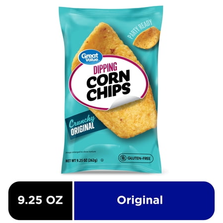 Great Value Crunchy Original Dipping Corn Chips, 9.25 oz