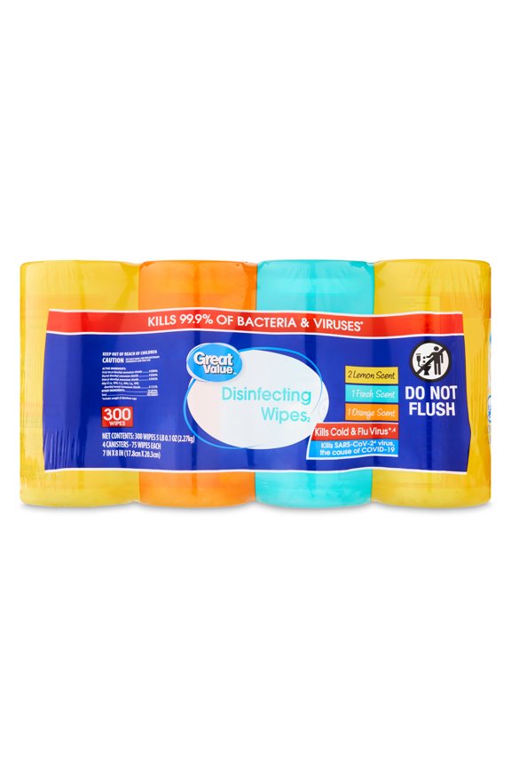 Disinfecting Wipes, 300 Count, 4 Pack