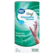 Great Value Disposable Vinyl Gloves, 100 Count