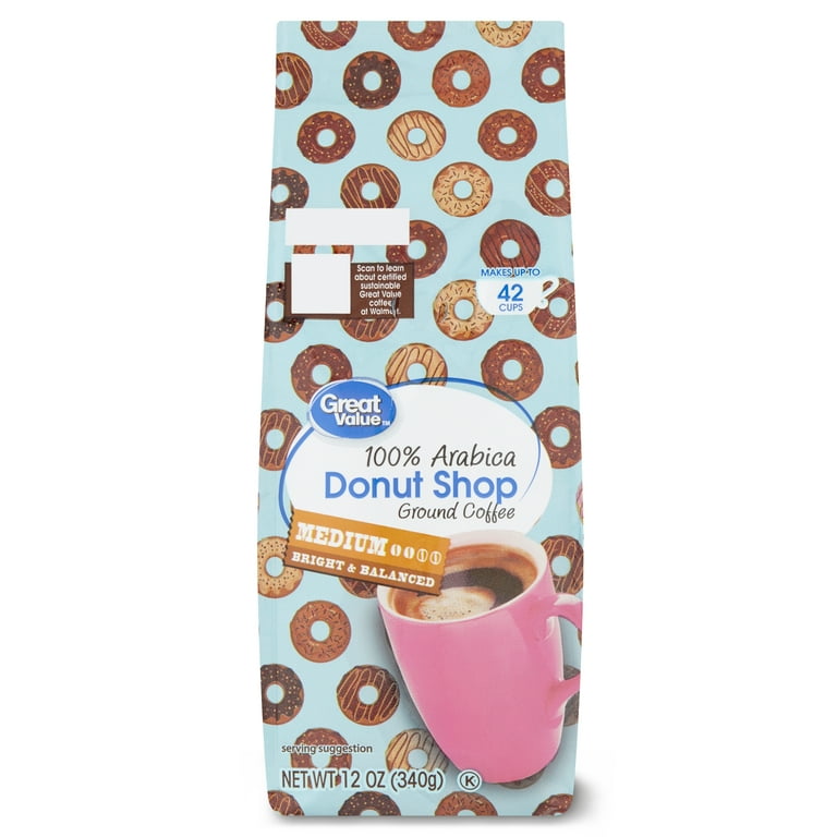Great value shop Great Value Donut Shop Ground Coffee 100% Arabica Medium Roast 12