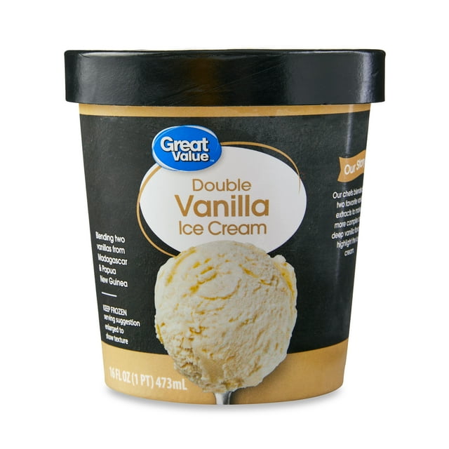Great Value Double Vanilla Ice Cream, 16 fl oz