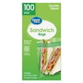 thumbnail image 1 of Great Value Double Zipper Sandwich Bags, 100 Count, 1 of 10
