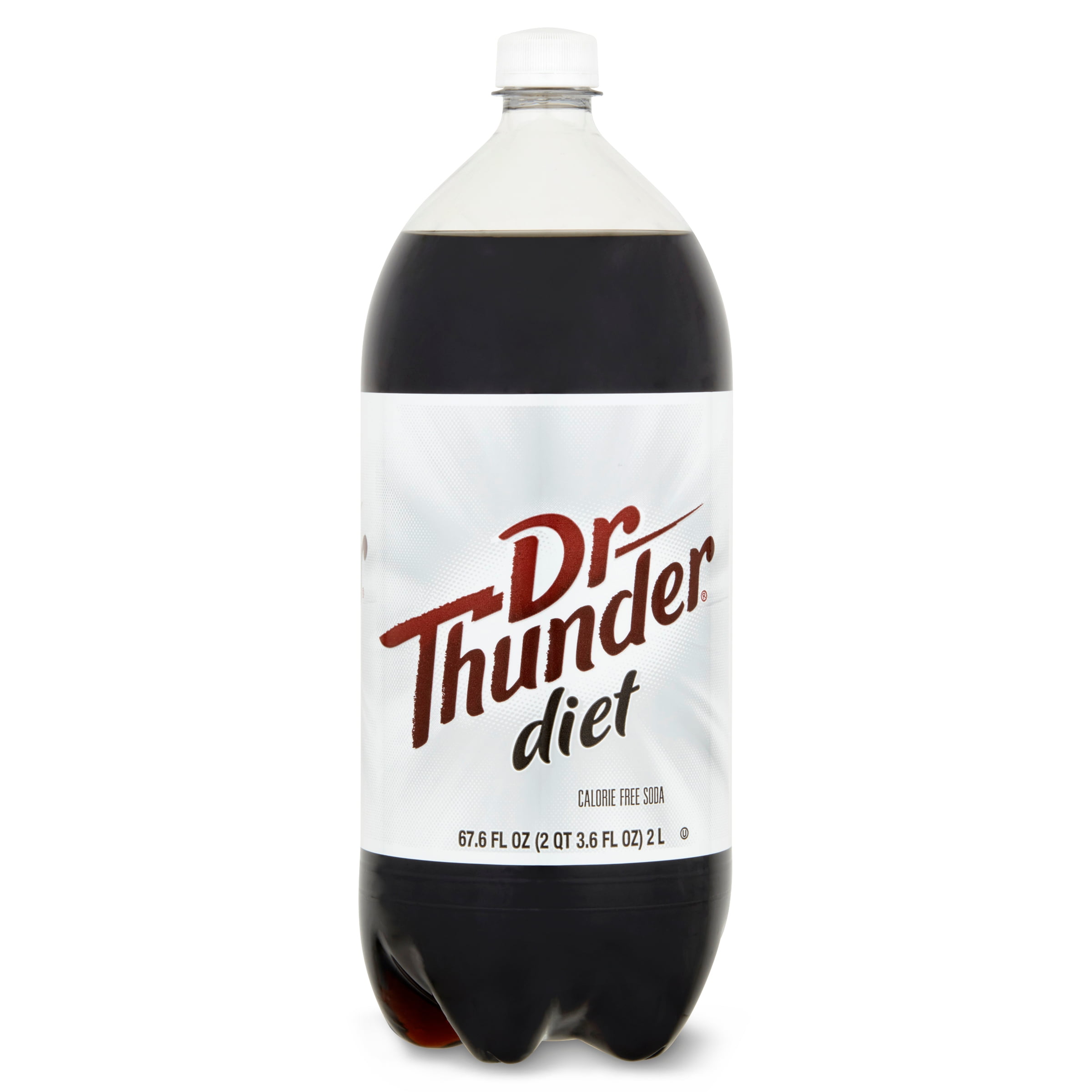 Great Value Dr Thunder Diet Calorie Free Cola Soda, 2 Liter Bottle
