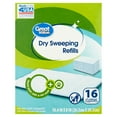 thumbnail image 1 of Great Value Dry Sweeping Cloth Refills, 16 Count, 1 of 10
