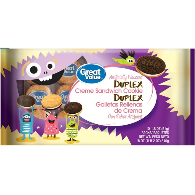 Great Value Duplex Creme Sandwich Cookie, 10 Count, Tray Pack