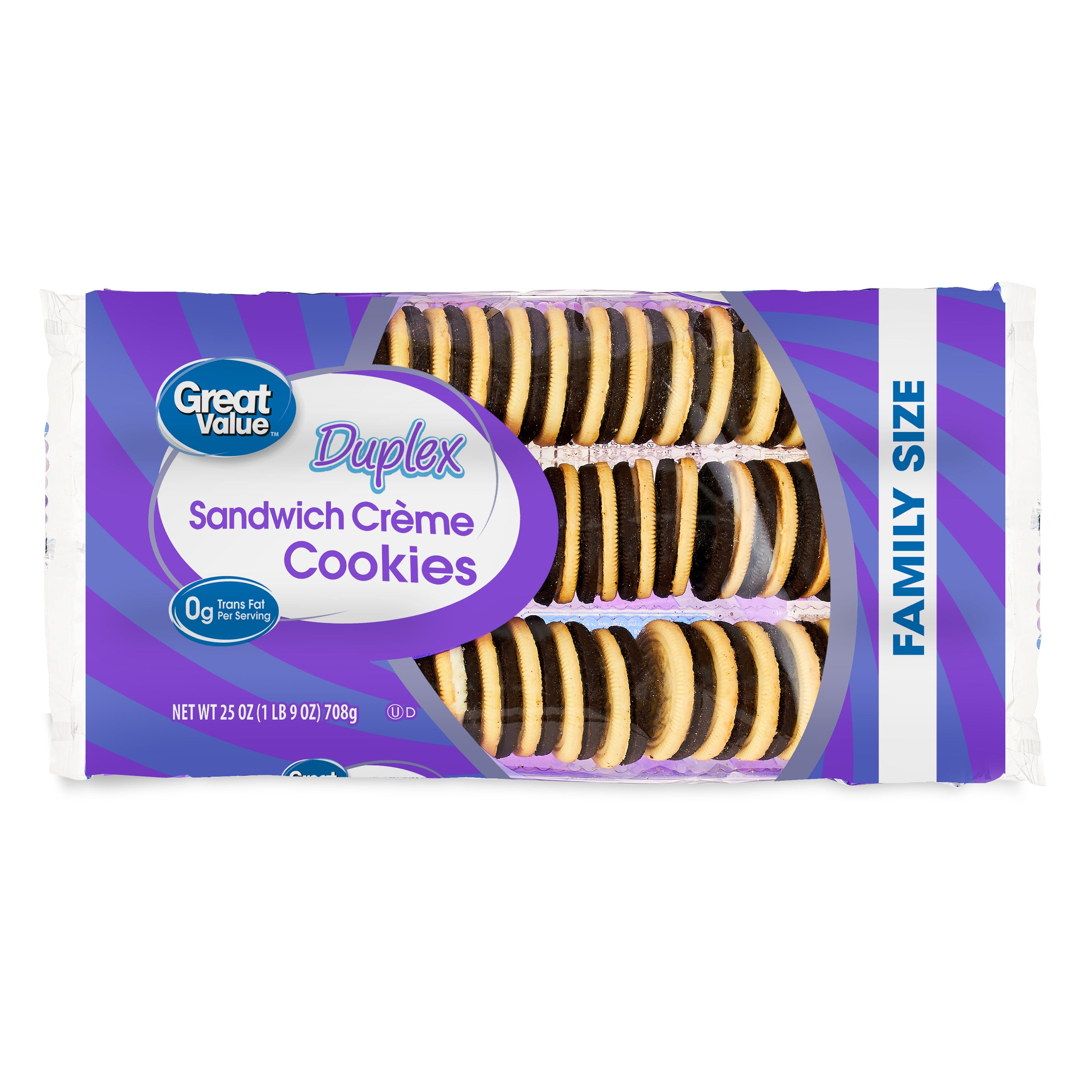 Great Value Duplex Sandwich Creme Cookies Family Size 25 oz Walmart