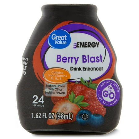 Great Value Energy Berry Blast Drink Enhancer, 1.62 fl oz
