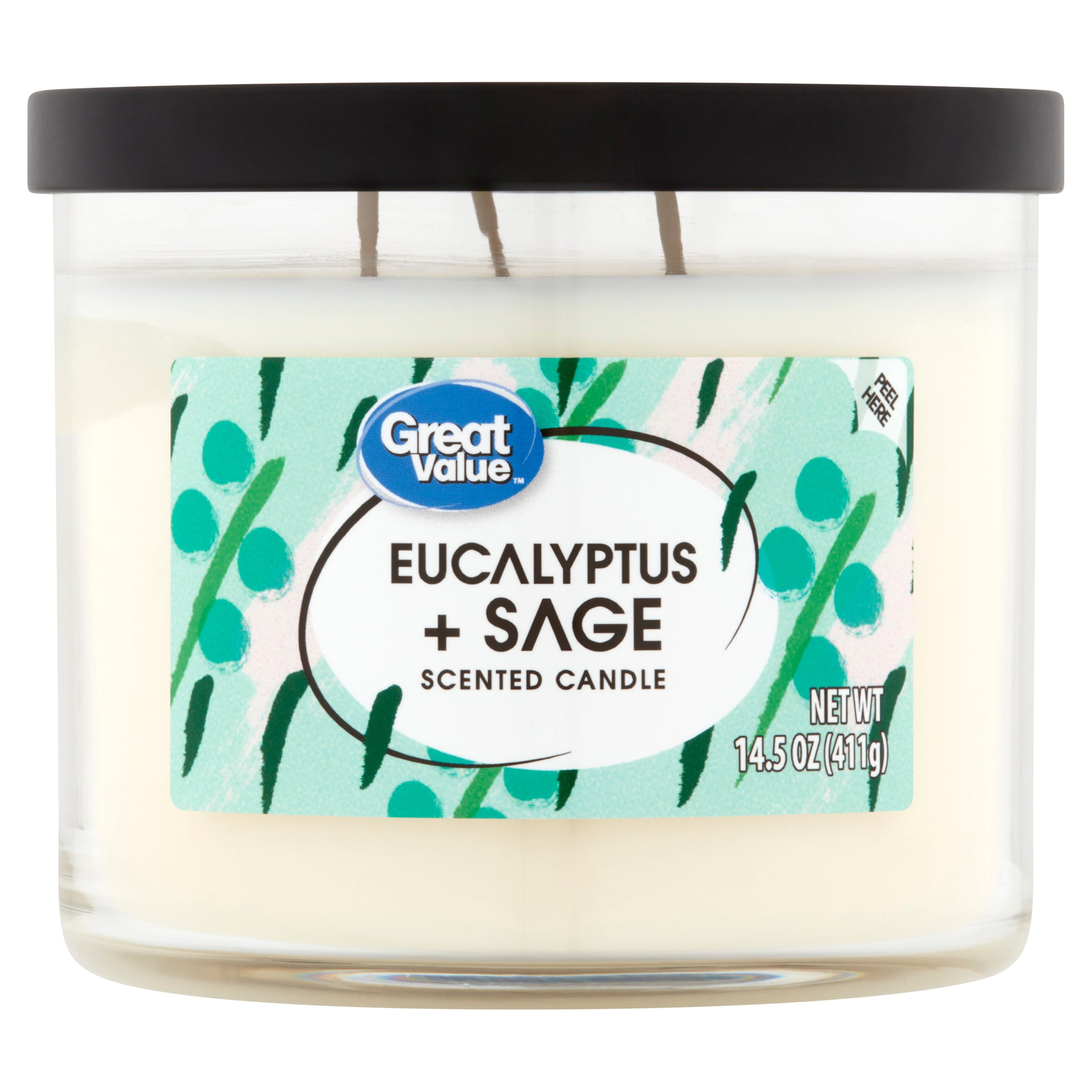 Eucalyptus & Sage 14 oz Scented Soy Candle with Amber