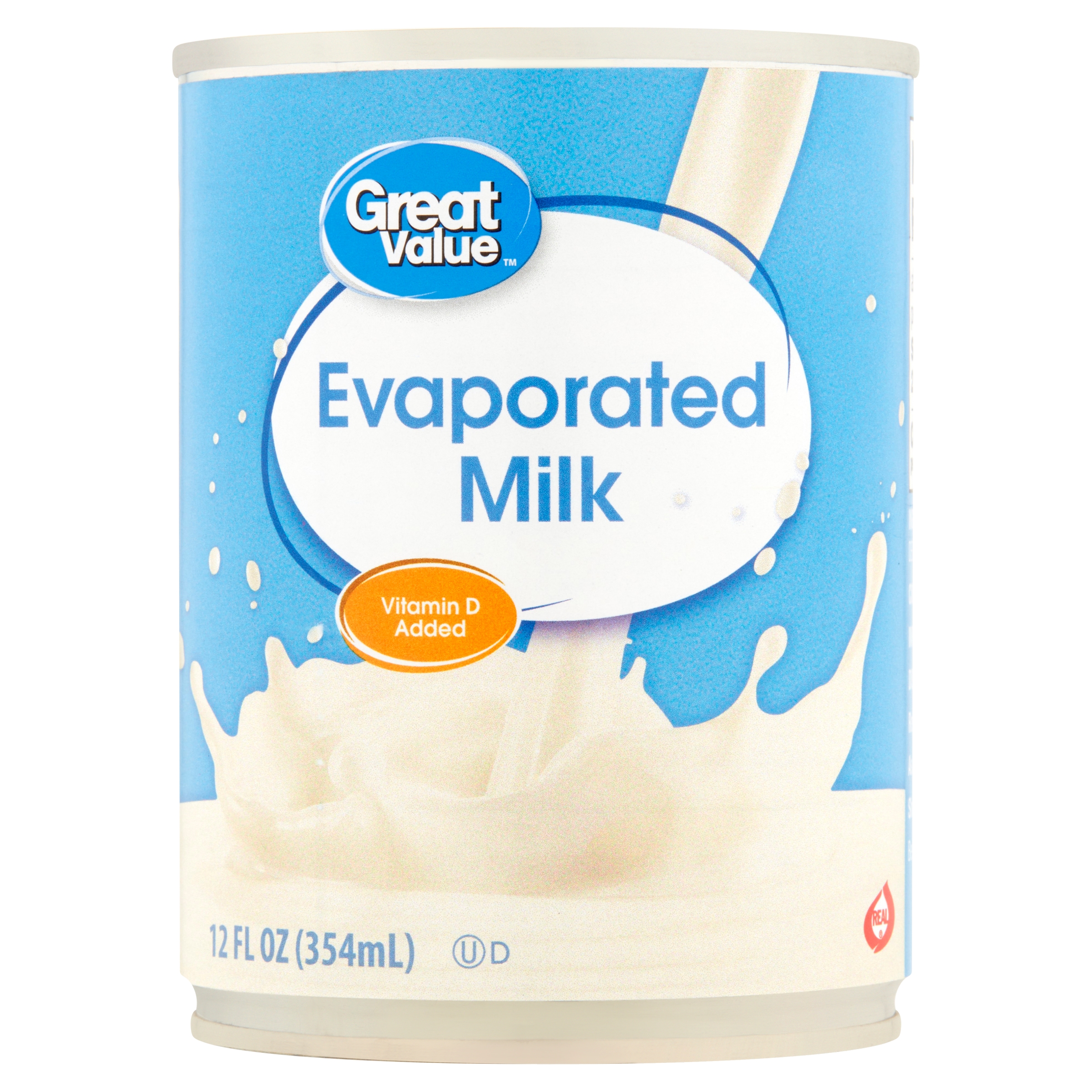 Great Value Evaporated Milk, Gluten-Free, Liquid, 12 fl oz Can - image 1 of 8