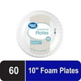Great Value Everyday Disposable Foam Compartment Plates, 10 in, 60 Ct