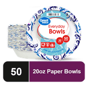 Great Value Everyday Disposable Paper Bowls, 20 oz, 50 Count