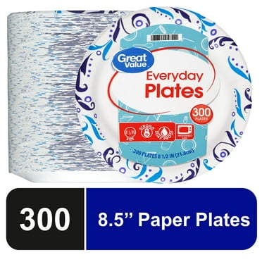 Great Value Everyday Disposable Paper Plates, 8.5", 300 Count