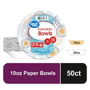 Great Value Everyday Disposable Paper Bowls, 10 oz, 50 Count