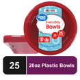 thumbnail image 1 of Great Value Everyday Disposable Plastic Bowls, Red, 20 oz, 25 Count, 1 of 5