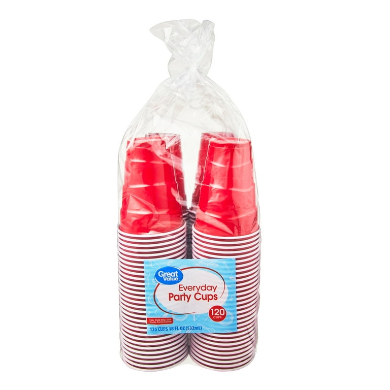 Disposable Party Plastic Cups 18 oz. Red Drinking Cups