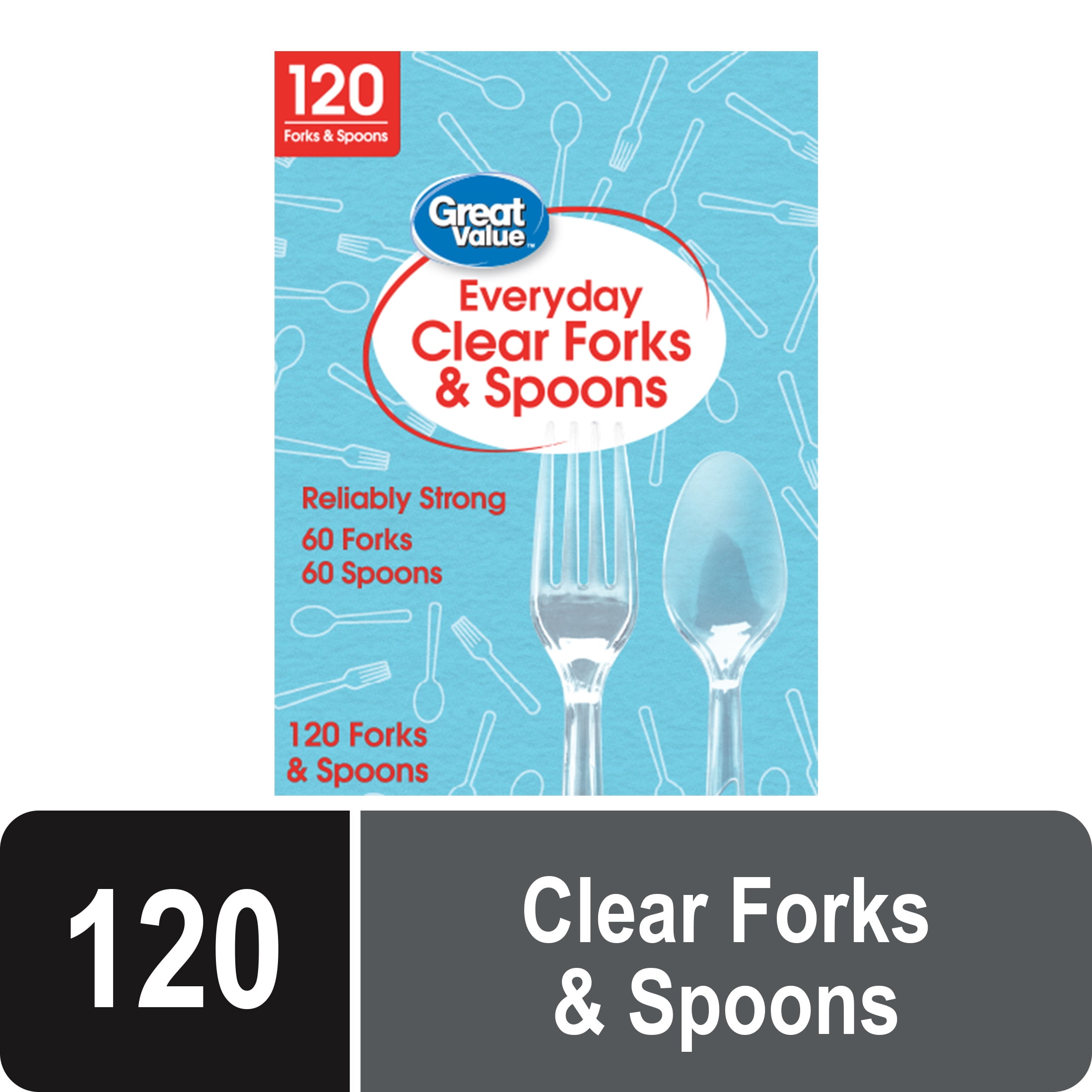 Creative Converting 010461B Plastic Forks Clear 50 Count Pack