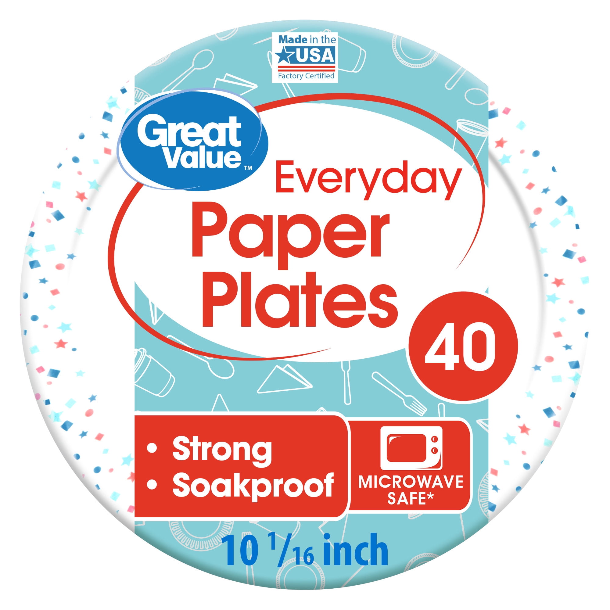 Comfy Package 9 Inch Paper Plates Bulk Pack White Disposable