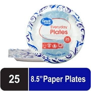 Great Value Everyday Paper Plates, 8.5", Patterned, 25 Count