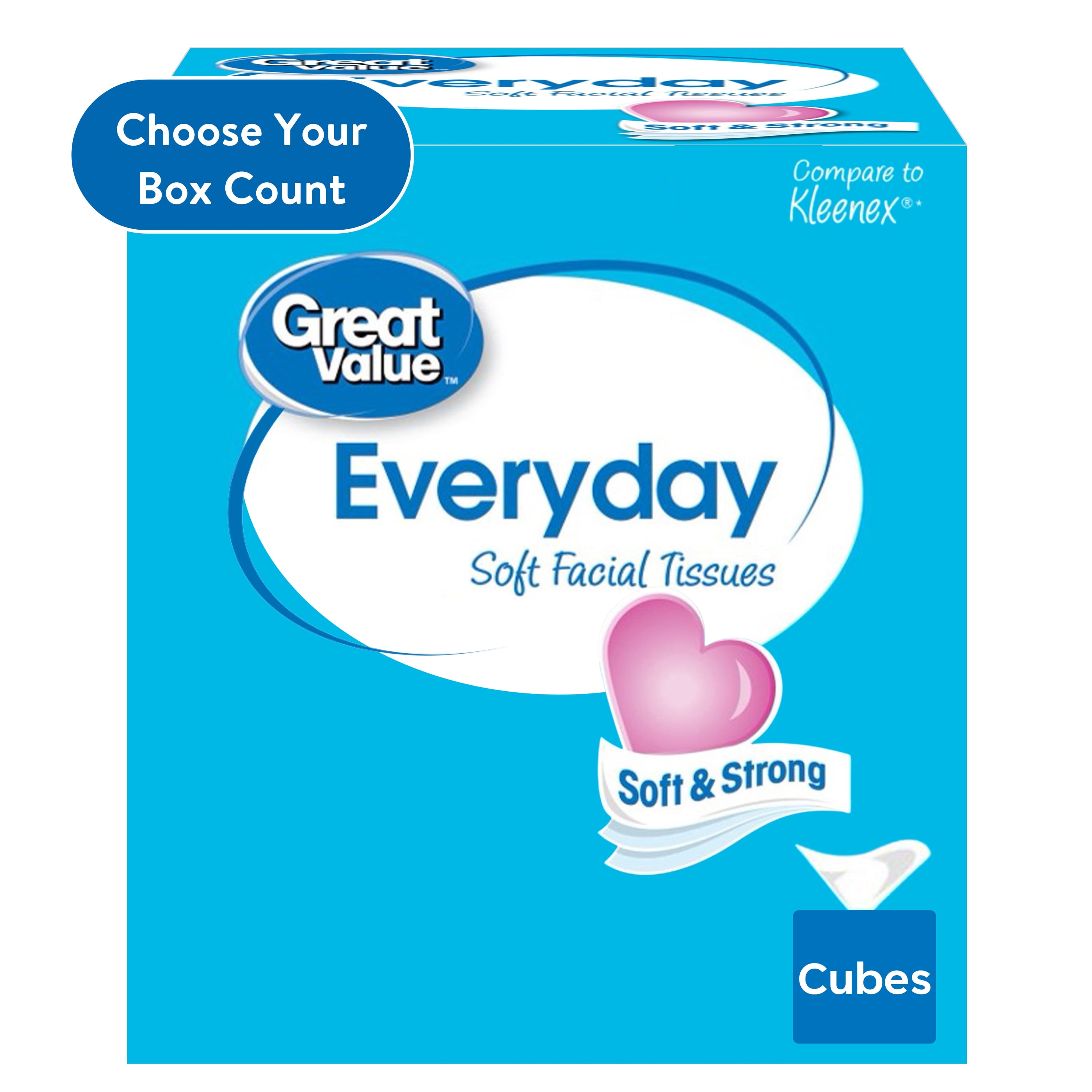 Clover Cylinder Facial Tissues for Car or Small Space，4 Tubes 3-Ply Blue  Car Tissus for Travel 