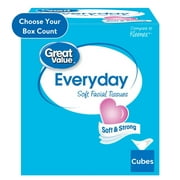 Great Value Everyday Soft 2-Ply Facial Tissues, 80 Tissues