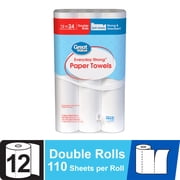 Great Value Everyday Strong Paper Towels, 12 Double Rolls